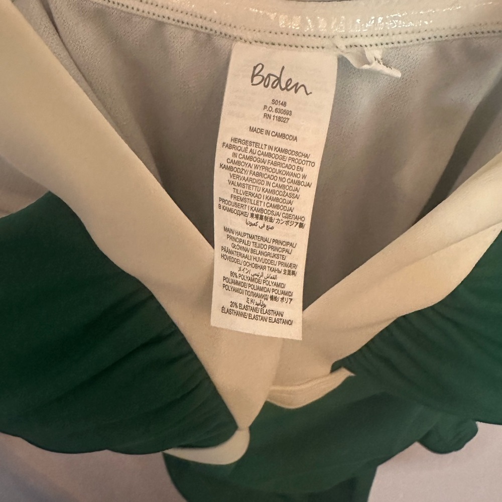 Boden Corsica V Neck Swimsuit Green , Size 6R - Picture 9 of 10